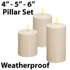 All Weather Flickering LED Pillar