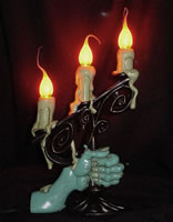 Handlabra with 3 Silicon Flickering bulbs