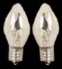 Clear Flicker Flame Bullet Tip Bulb Candelabra Base - 1 Watt - Pair
