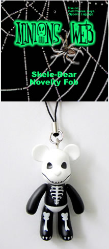 Skelli-Bear Cell Phone Fob Key Chain Zipper Pull
