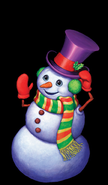 Wow Windows translucent window poster - Snappy Snowman