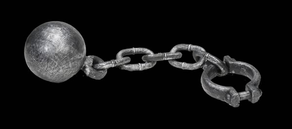 Iron Ball & Chain on Manacle foam prop
