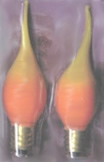 Orange Yellow Flame Tip Candelabra Bulb 7 watt 2 Pack
