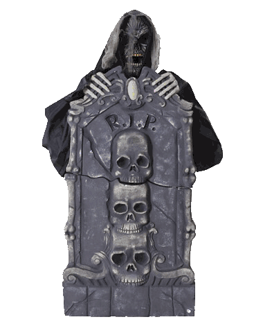 Animated Guardian of the Grave with glowing eyes and sound, fog version