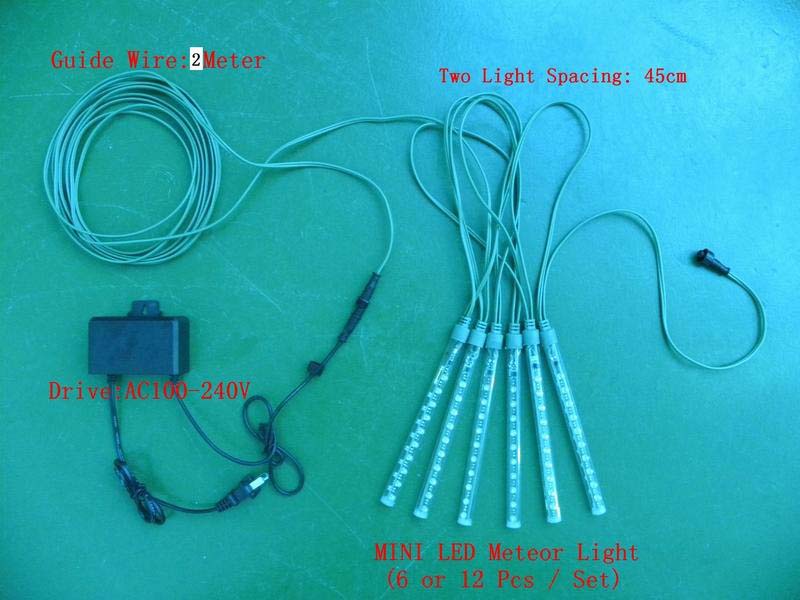Meteor Tubes 6 Piece Set - 6" Blue LEDs