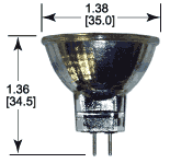MR11 Bi-pin LED Bulb Dimensions