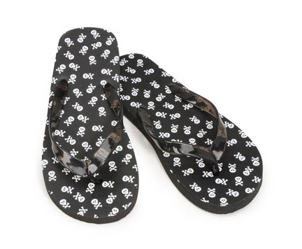 Skull & Cross Bones Flip Flops