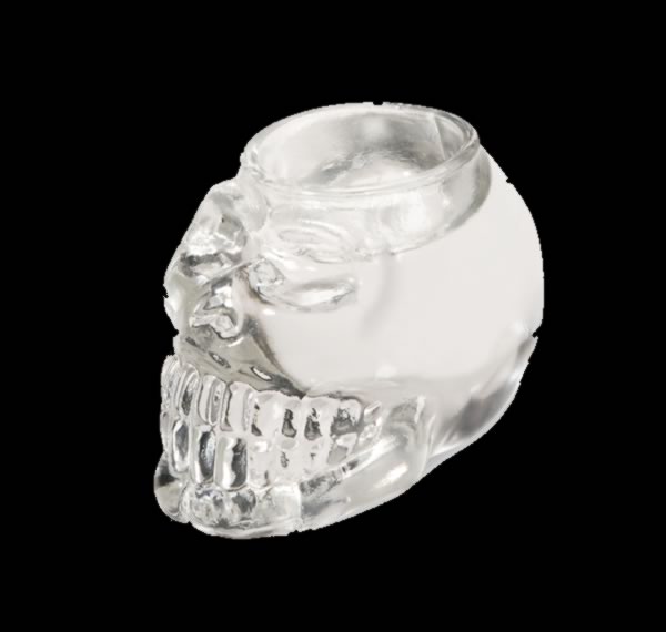 Grinning Skull Glass Tealight Votive Candle Holder
