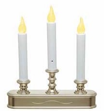 Triple Flicker Candle Lamp Platinum